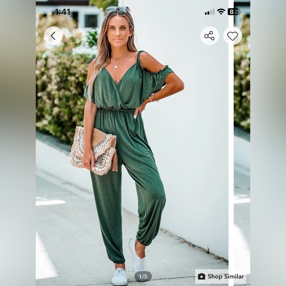 Open Shoulder Jogger Jumpsuit - never worn